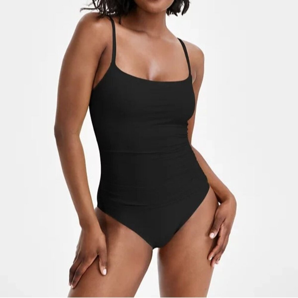 La Blanca Island Goddess One-Piece Swimsuit Black Size 2 NWT